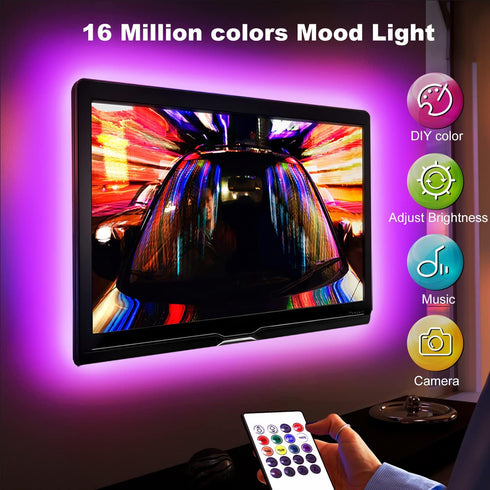 85Inch, 20ft 85-100 Inch, TV Led Backlight Led Lights for TV Led Strip Lights with Remote, Music Sync Bluetooth APP TV