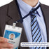 Marspark 200 Pcs Name Tag Lanyards with ID Holder, Resealable Flat Neck Lanyards, Waterproof Plastic Clear Name Badges
