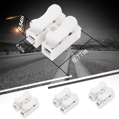 Tnisesm 100Pcs Push Quick Wire Cable Connector, White Wiring Terminal, Spring Loaded Electrical Connectors