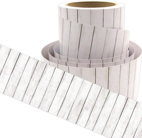 Ceiba Tree White Wood Bulletin Board Border, Straight Trim for Classroom Decoration