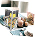 A5 SEWACC Rotatable Desktop Menu Holder White Triangular Three-sided Table Sign Stand with Base for Restaurant Tabletop