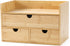 Wisuce Bamboo Desk Organizer, Mini Desktop Drawer Storage Box for Office Home Toiletries, No Assembly Required (3