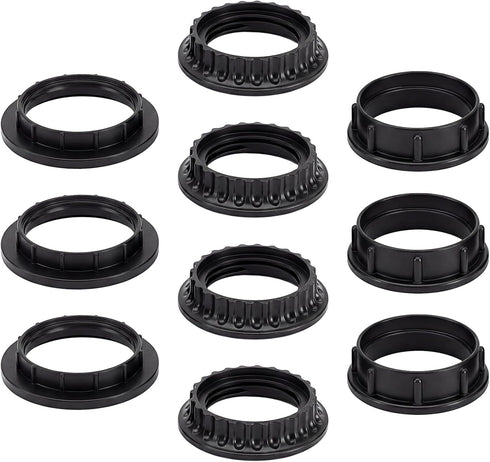 Josojoou 10PCS E26/E27 Lamp Shade Ring, Three Sizes Lamp Parts, Black Lamp Shade