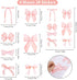 Aeaocvo 28 (6 Pcs Pink Bow Wall Stickers, Bow Room Decor for Girls, Peel and Stick Wall Stickers for Girls Room Nursery