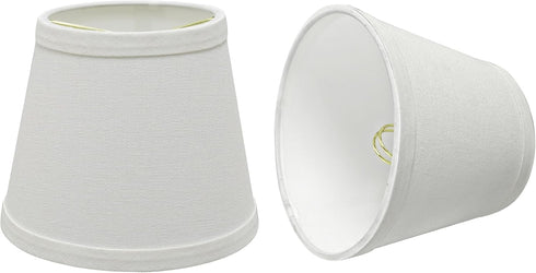 Aspen Creative 32862-2A Small Hardback Empire Shape Chandelier Clip-On Lamp Shade, White, 4" Top