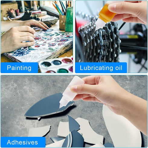 Adecco Precision Tip Applicator Bottle, 50 PCS 15ml Glue Applicator Bottles with 10 Plastic Funnels for Acrylic Painting