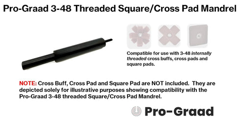 Pro-Graad MM48-4 3-48 3.5" 1/4" #3-48 Threaded Overlap Slotted Disc, Square Pad, Cross Pad, Cross Buff Quick-Change
