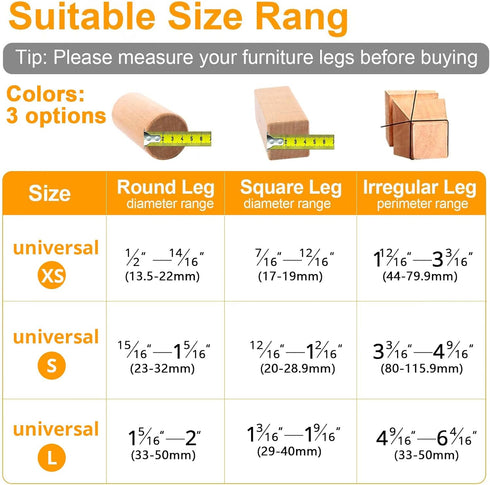 16 Pack CHUNZEXI Extra Small Chair Leg Floor Protectors for Hardwood Floors, Silicone Felt Covers Pads Caps, Protect