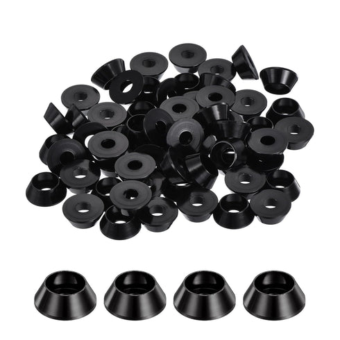 MECCANIXITY M5 Cone Cup Washers, Anodized Aluminum Gaskets for RC/FPV/PC/Drone Accessories, Pack of 60 (Black)