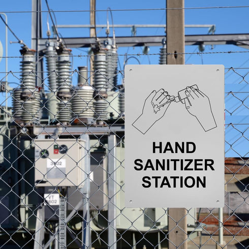 Art-Strap 8.5 11 Hand Sanitizer Station Sign, x in" OSHA Compliant Wash Hands Sign, Weatherproof Plastic, UV resistant