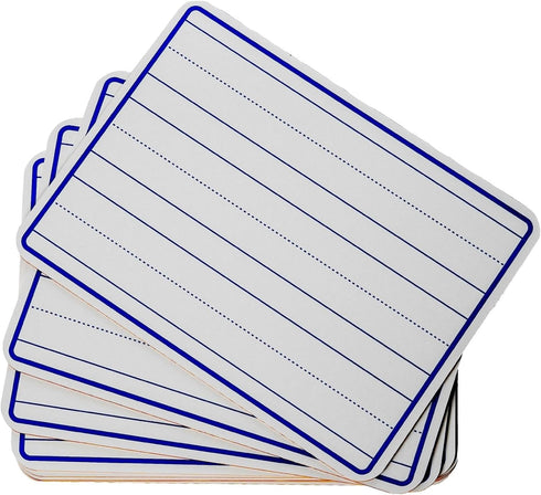 School Smart Lined Dry Erase Boards, 9 x 12 Inches, Pack of 10