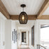 4.9ft DELIPOP Pendant Light, Hand-Woven Rattan Chandelier, Boho Hanging Light with Adjustable Cord for Living Room