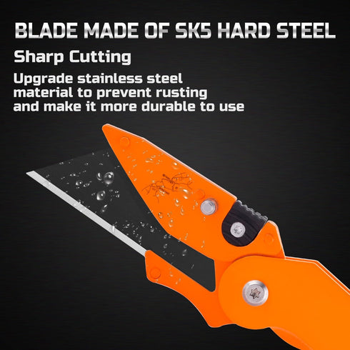6-Pack Lichamp Folding Utility Knife, Quick-Change Box Cutter with Razor Blades & Belt Clip, Portable Construction Tool