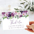 50 FYSUIMU Pcs Funeral Thank You Cards Bulk Boxed Floral Sympathy Blank Note Cards with Sticker Envelope Purple Flower