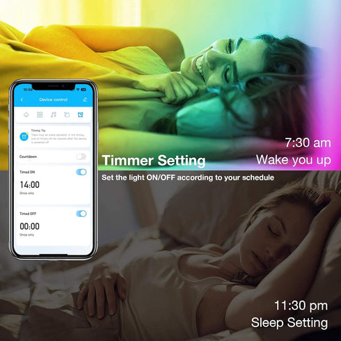 200ft VOLIVO Led Strip Lights for Bedroom, Color Changing Led Light Strips Kit with Bluetooth App Control and IR