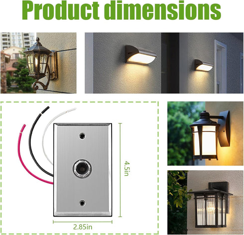 PPZ Photocell Sensor for Outdoor Lights, Dusk to Dawn Sensor, Photo Cell for Outdoor Lighting, Photocell Switch