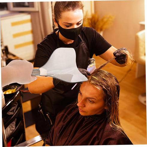 2pcs NOLITOY Hairdressing Shield Handle Barber Salon Face Cover for Hair Coloring Cutting
