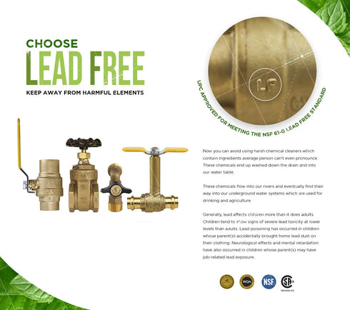 Midline Valve I44U256 Long Bonnet Gate Valve with Wheel Handle, Heavy Duty, Lead-Free, 3/4 in. FIP