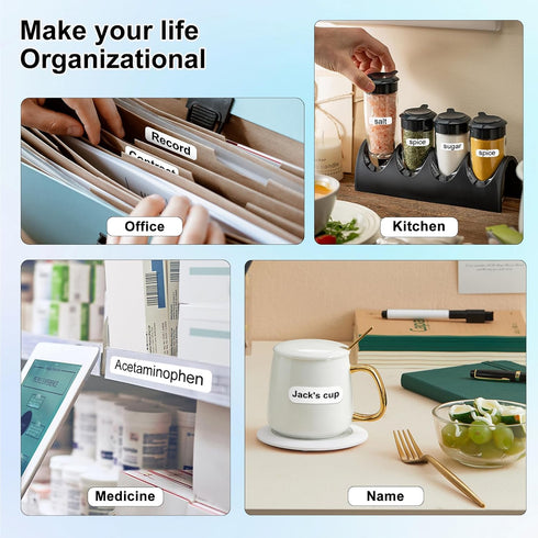 Bear Label Maker Machine with Tape - Cute Portable Bluetooth Mini Label Printer for Home Office, 3 Rolls