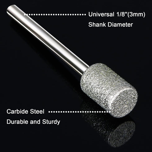Stone Carving Set Compatible with Dremel, 12PCS Diamond Burr Bits for Stone Rocks Jewelry Glass Ceramics