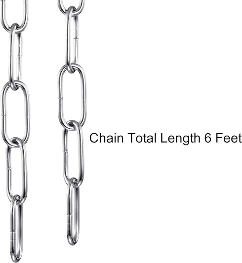 Mr.Color 6 Chrome Metal Heavy Duty Chandelier Chain - Feet Accessory Chain for Pendant Lights, Chandeliers and Swag