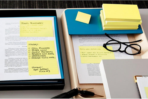 Post-it Notes, 4 in x 6 in, 5 Lined Sticky Note Pads, 100 Sheets per Pad, Beachside Café Collection