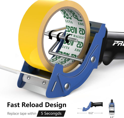 Fast Reload 2 Inch Tape Gun Dispenser Packing Sealing Cutter - Blue