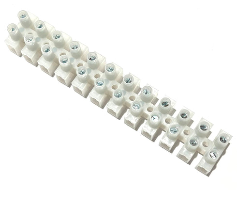 (5 Pack) 12 Position / 24 Contact Terminal Block Barrier Strip, Dual Row with Screw Connector 30 Amp