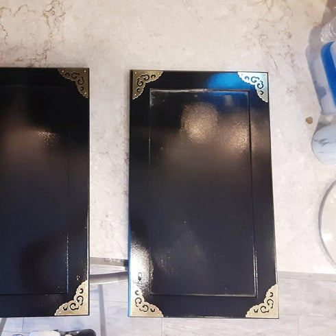 8Pcs 2.5" Album dophee Brass Flat Corners Bracket, Retro Table Corner Cover Protectors for Box Cabinet Desk Book Frame