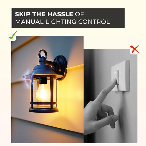 Bulb Touch & Glow - Dusk-to-Dawn Photocell Light Control - Automatic Light Sensor Socket - Outdoor Socket - Energy