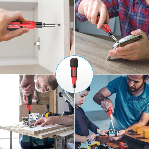 AMIR Cordless Power Screwdriver, Rechargeable Electric Screwdriver Set, Portable Home Repair Tool Kit