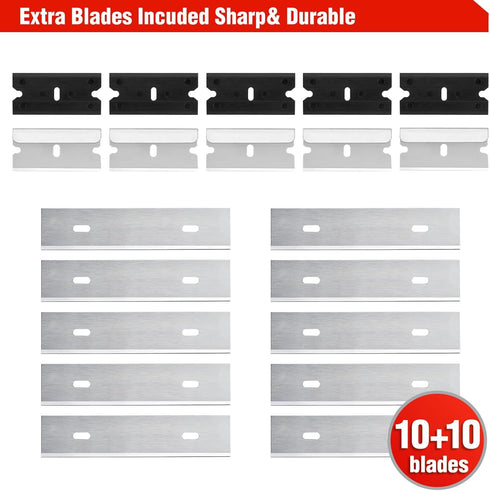 2 20-piece Goldblatt Pieces Razor Blade Scraper with Blades, Razor Scraper Tool, Razor Holder for Cleaning Glass