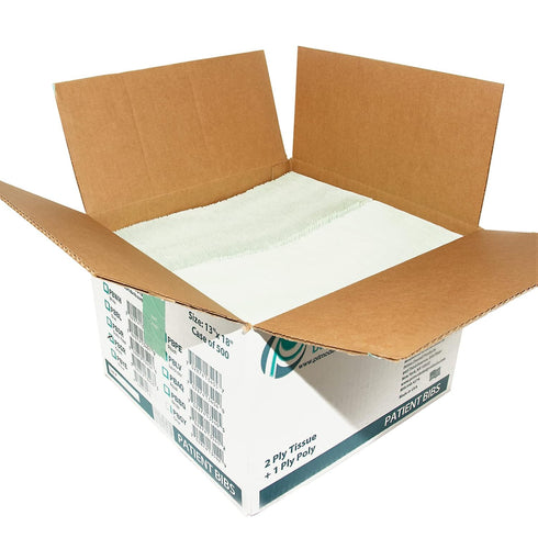 3 13 18, 500 Dental Bibs - Disposable Bibs for Adults - Ply Patient Bib for use in Tattoo, Medical, or Dental Offices
