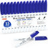 Shuttle Art Wet Erase Markers, 15 Pack Blue 1mm Fine Tip Smudge-Free Markers for Whiteboards and Glass