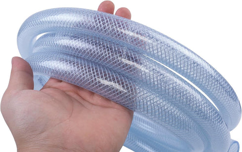 High Pressure Braided Clear Flexible PVC Tubing 5/8" ID, 10t