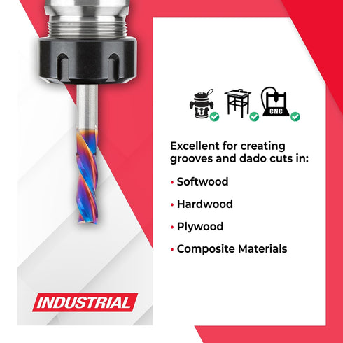 Amana Tool Spektra Extreme Tool Life Solid Carbide CNC Down-Cut Spiral Plunge Router Bit, 46052-K