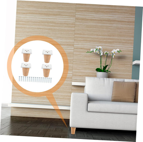 4sets OSALADI Solid Wood Table Legs for Sofa Cabinet Couch Tv Stand Furniture Legs