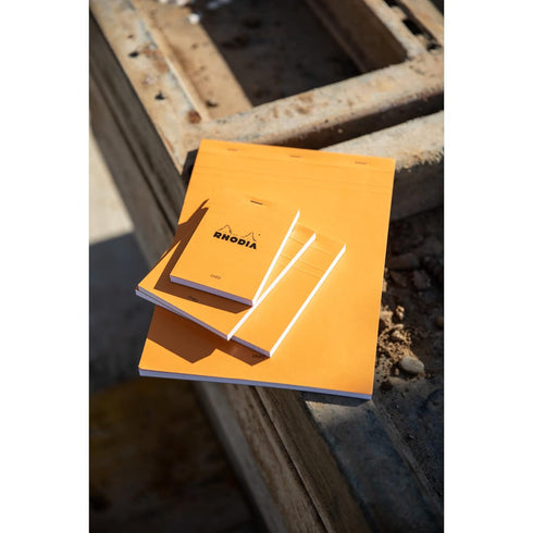 Rhodia Head Stapled Pad No14 A6+ Lined - 4 3/8" x 6 3/8" - Orange (14600C)
