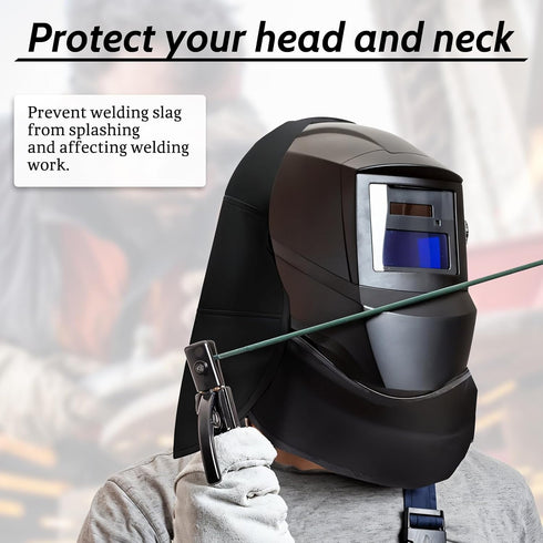 Exclaith 2 Set Pcs Welding Helmet Cover and Helmet Bib Helmets Extended Cover with Press Fit Seal Full Protection