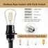 3 Pack E26 Phenolic Medium Base Light Socket with Push Switch, Medium Screw Light Holder Black Edison Retro Pendant