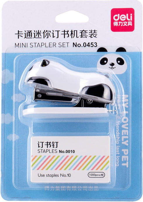 Mini Cartoon Panda Stapler Set - Office Desktop Stationery for Students