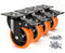 Caster Wheels, 4 Inch Caster Set of 4, Dual Locking PU Casters