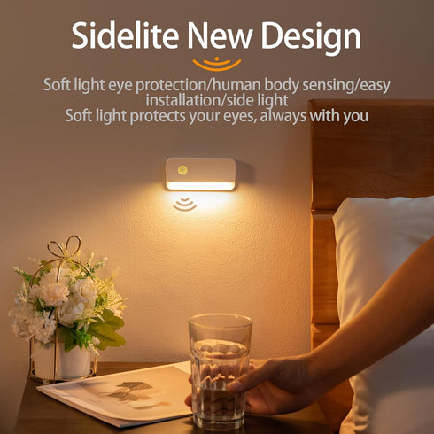 6 Pack Motion Sensor Night Light, Rechargeable Stair Lights Indoor, Warm White Motion Sensor Light Indoor, Battery