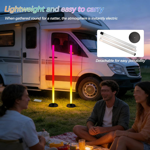 ZIRIKEDAI RGB LED Corner Floor Lamp USB Powered with App and Remote Control Music Sync Ideal for Living Room Bedroom