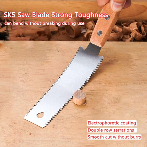 Mini Hand Saw, 6 Inch Double Edges Flexible Flush Cut Saw, Small Pull Saw for Woodworking and Craft Trim Cutting