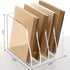 SANRUI Acrylic Desk File Organizer, 4 Vertical Compartments Clear Magazine Holder for Office Accessories Organization