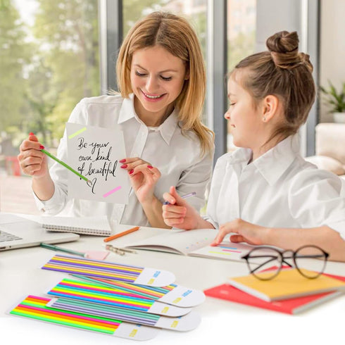 Highlighter Tape Set (1600PCS) - 10 Packs Transparent Sticky Notes, Writable Long Page Markers Tabs for Notebooks
