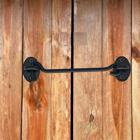 4 Pack 6" 16pcs Hook and Eye Gate Latch, Stainless Steel Rust-Resistant Barn Door Lock Cabin Hooks for Gate Shutters