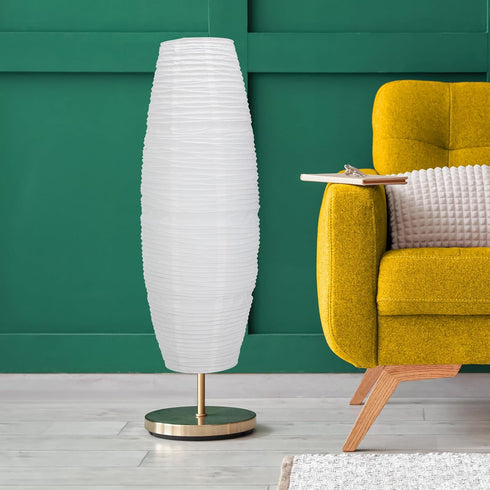 (43.312.67.8inch) Toyvian Paper Floor Lamp Shade Replacement, Modern Tall White Foldable Rice Paper Cover Nordic Style