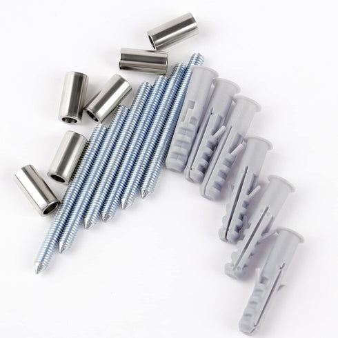 18pcs Screws Hardware Replacement Nail Kit for House Numbers - Stainless Steel Screw Accessories Set Including 6 Sets Plastic Anchor, 6 Sets Metal Fixing Grommet and 6 Sets Screws by Ajmyonsp